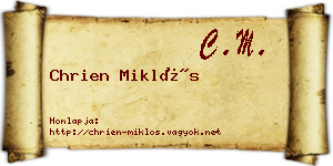 Chrien Miklós névjegykártya