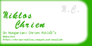 miklos chrien business card